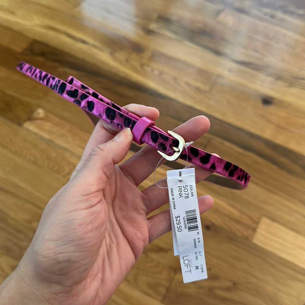 NWT LOFT Pink Belt